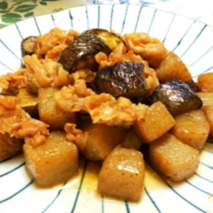 こんにゃく豚肉ナスの炒め煮 レシピ 作り方 By お茶丸 楽天レシピ